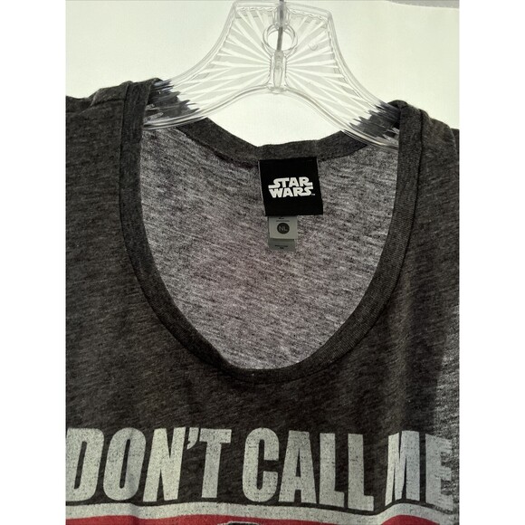 M Next Level Star Wars Gray Graphic Tank Don’t Call Me Princess Round Neck - Picture 3 of 5